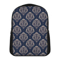 Blue And Brown Damask Pattern Print Casual Backpack
