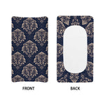 Blue And Brown Damask Pattern Print Changing Pad Cover