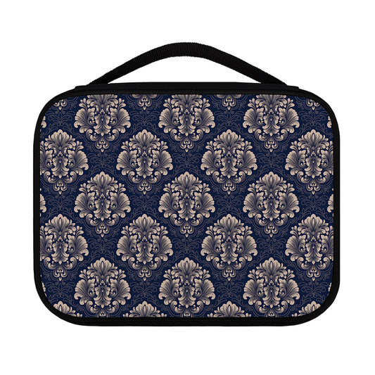 Blue And Brown Damask Pattern Print Classic Bible Case