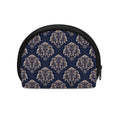 Blue And Brown Damask Pattern Print Coin Purse
