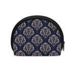 Blue And Brown Damask Pattern Print Coin Purse