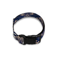 Blue And Brown Damask Pattern Print Dog Collar