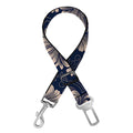 Blue And Brown Damask Pattern Print Dog Seat Belt