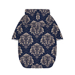 Blue And Brown Damask Pattern Print Dog Zip Up Hoodie