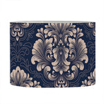 Blue And Brown Damask Pattern Print Drum Lamp Shade