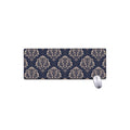 Blue And Brown Damask Pattern Print Extended Mouse Pad