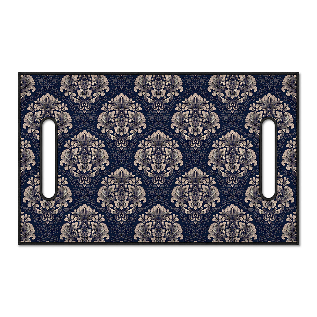 Blue And Brown Damask Pattern Print Golf Cart Seat Cover