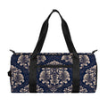 Blue And Brown Damask Pattern Print Gym Bag