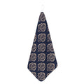 Blue And Brown Damask Pattern Print Hand Towel