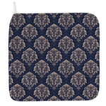 Blue And Brown Damask Pattern Print Hand Towel