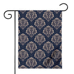 Blue And Brown Damask Pattern Print House Flag