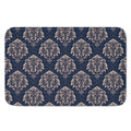 Blue And Brown Damask Pattern Print Indoor Door Mat