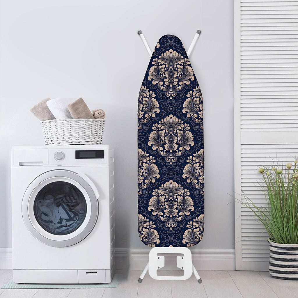 Blue And Brown Damask Pattern Print Ironing Board Cover