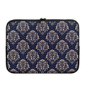 Blue And Brown Damask Pattern Print Laptop Sleeve