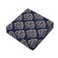 Blue And Brown Damask Pattern Print Outdoor Seat Cushion Cover
