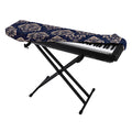 Blue And Brown Damask Pattern Print Piano Keyboard Cover