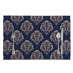 Blue And Brown Damask Pattern Print Placemat