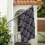 Blue And Brown Damask Pattern Print Polyester Flag