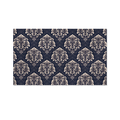 Blue And Brown Damask Pattern Print Polyester Flag