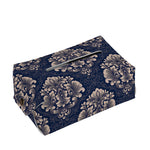 Blue And Brown Damask Pattern Print Rectangle Tissue Box Cover