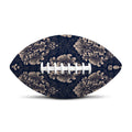 Blue And Brown Damask Pattern Print Rugby Ball