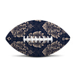 Blue And Brown Damask Pattern Print Rugby Ball