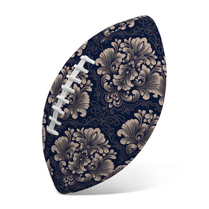 Blue And Brown Damask Pattern Print Rugby Ball
