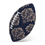Blue And Brown Damask Pattern Print Rugby Ball