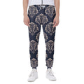 Blue And Brown Damask Pattern Print Joggers