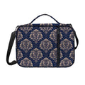 Blue And Brown Damask Pattern Print Shoulder Strap Bible Bag