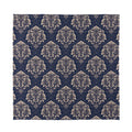 Blue And Brown Damask Pattern Print Silk Bandana