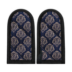 Blue And Brown Damask Pattern Print Skillet Handle Cover