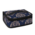 Blue And Brown Damask Pattern Print Small Lunch Bag