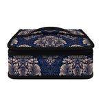 Blue And Brown Damask Pattern Print Small Lunch Bag