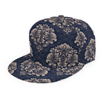 Blue And Brown Damask Pattern Print Snapback Cap