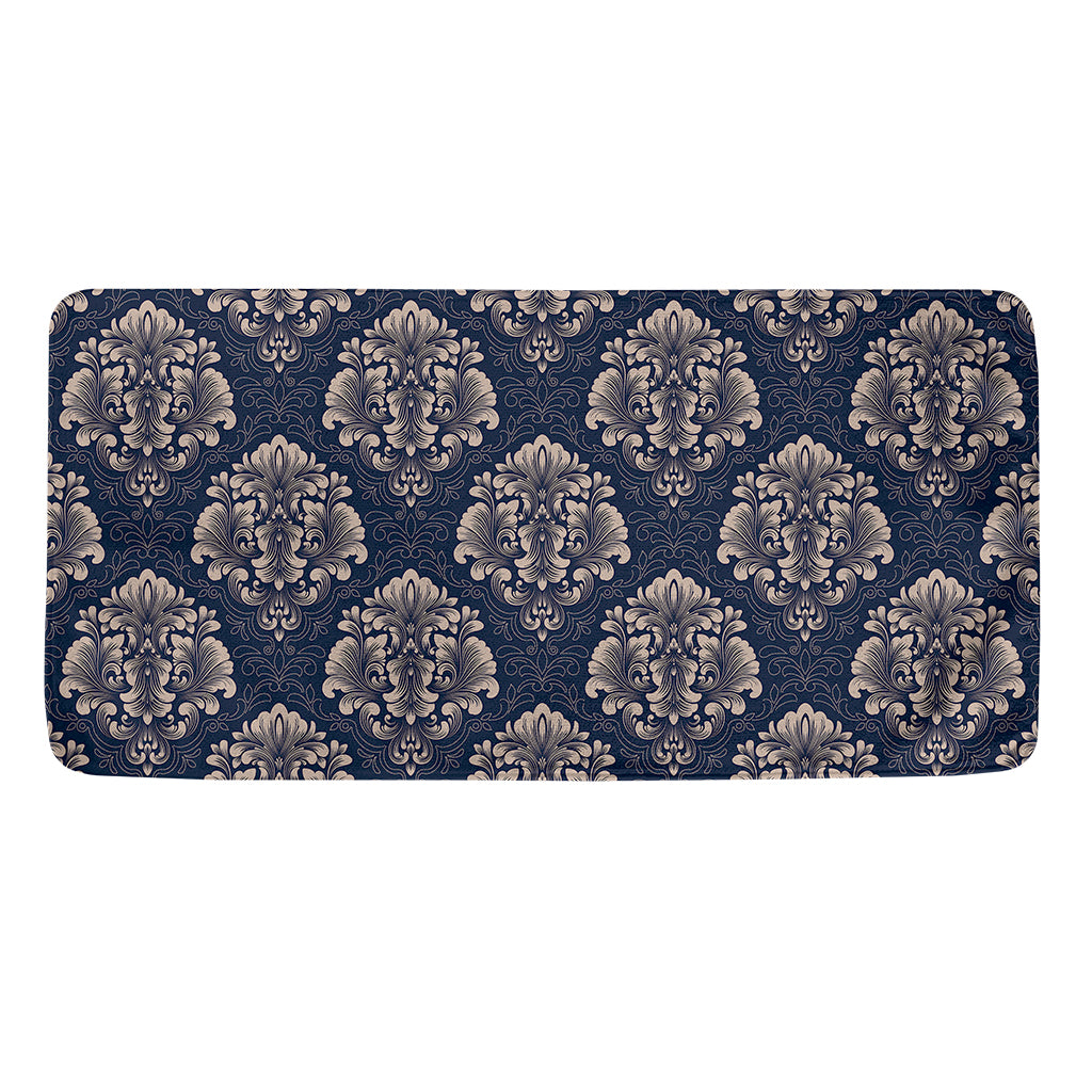 Blue And Brown Damask Pattern Print Towel