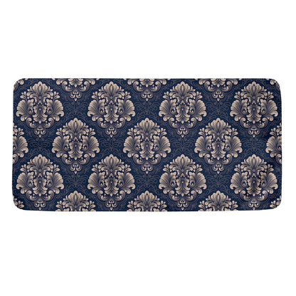 Blue And Brown Damask Pattern Print Towel