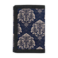 Blue And Brown Damask Pattern Print Trifold Wallet