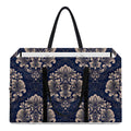 Blue And Brown Damask Pattern Print Utility Tote Bag