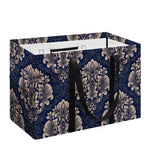 Blue And Brown Damask Pattern Print Utility Tote Bag