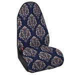 Blue And Brown Damask Pattern Print Waterproof Car Seat Cover
