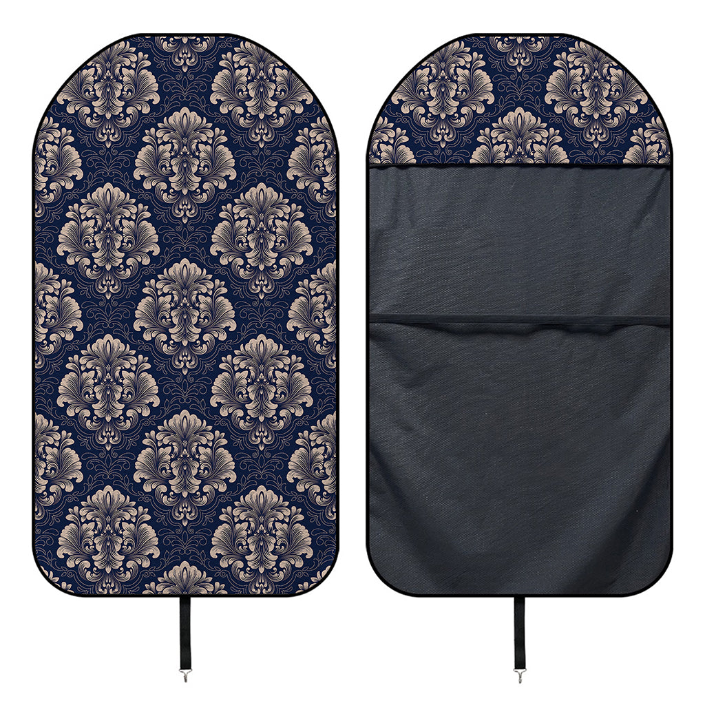 Blue And Brown Damask Pattern Print Waterproof Car Seat Cover