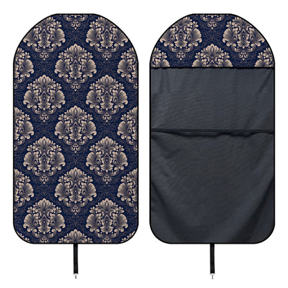 Blue And Brown Damask Pattern Print Waterproof Car Seat Cover