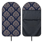 Blue And Brown Damask Pattern Print Waterproof Car Seat Cover