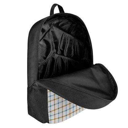 Blue And Brown Tattersall Pattern Print 17 Inch Backpack