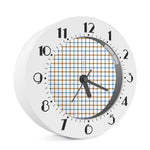 Blue And Brown Tattersall Pattern Print Alarm Clock