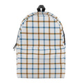 Blue And Brown Tattersall Pattern Print School Backpack