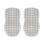 Blue And Brown Tattersall Pattern Print Bar Stool Covers