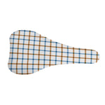 Blue And Brown Tattersall Pattern Print Bicycle Seat Cover