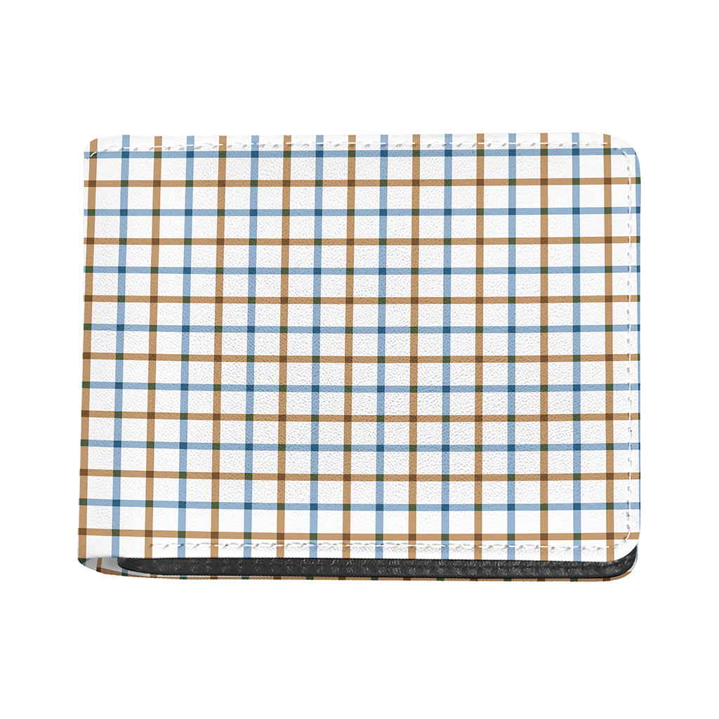 Blue And Brown Tattersall Pattern Print Bifold Wallet